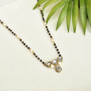 Gold tone black beads mangalsutra necklace for women traditional design perfect for daily wear designer bridal mangalsutra