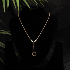 Lariat Necklace With A Ring Drop - BeAbhika.com