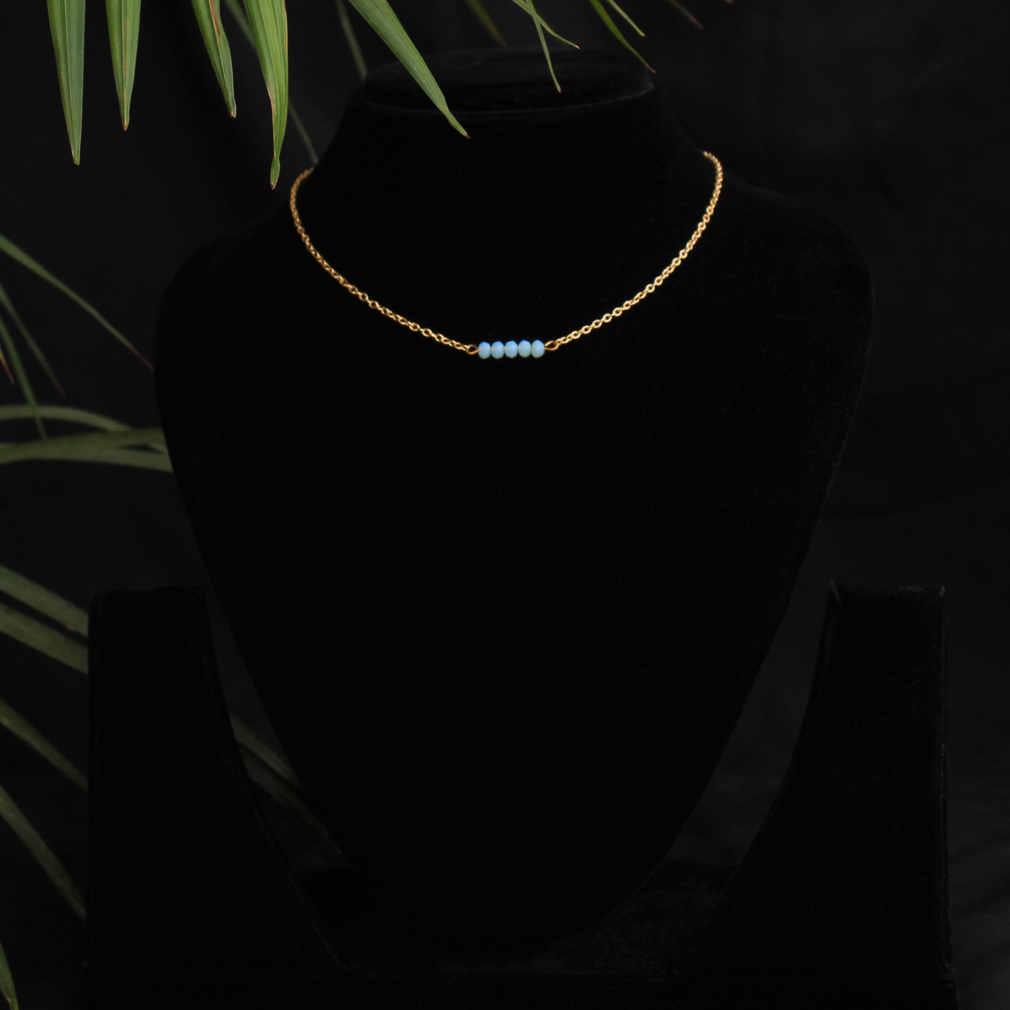 Blue Bar Choker Necklace