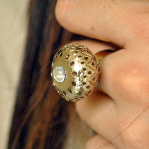 adjustable kundan ring