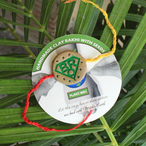 Super Bro Grow Green Clay Rakhi