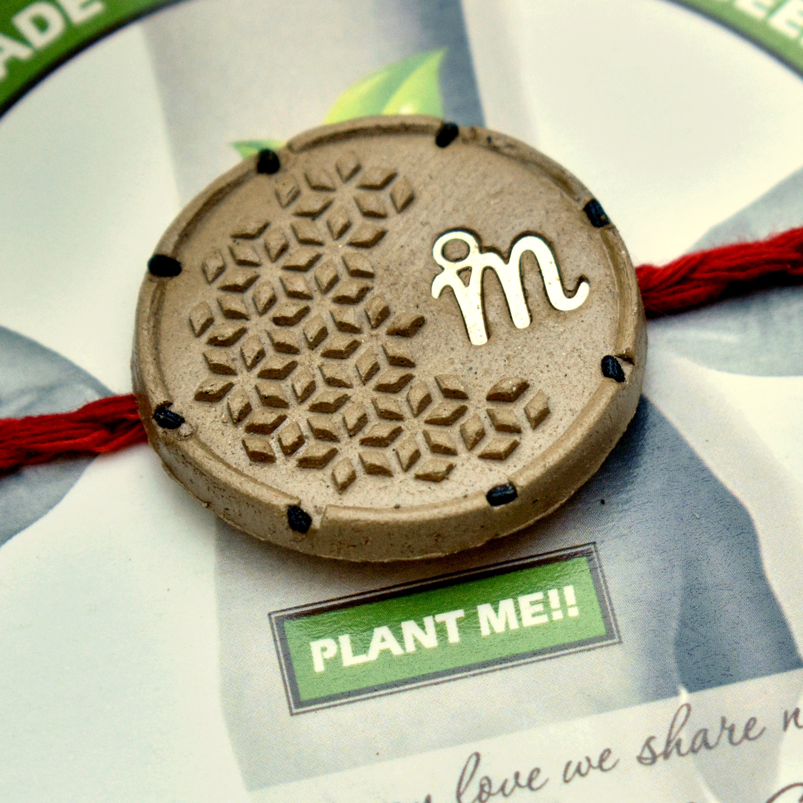 Sugary Honeycomb Personalised  Grow Green Clay Rakhi