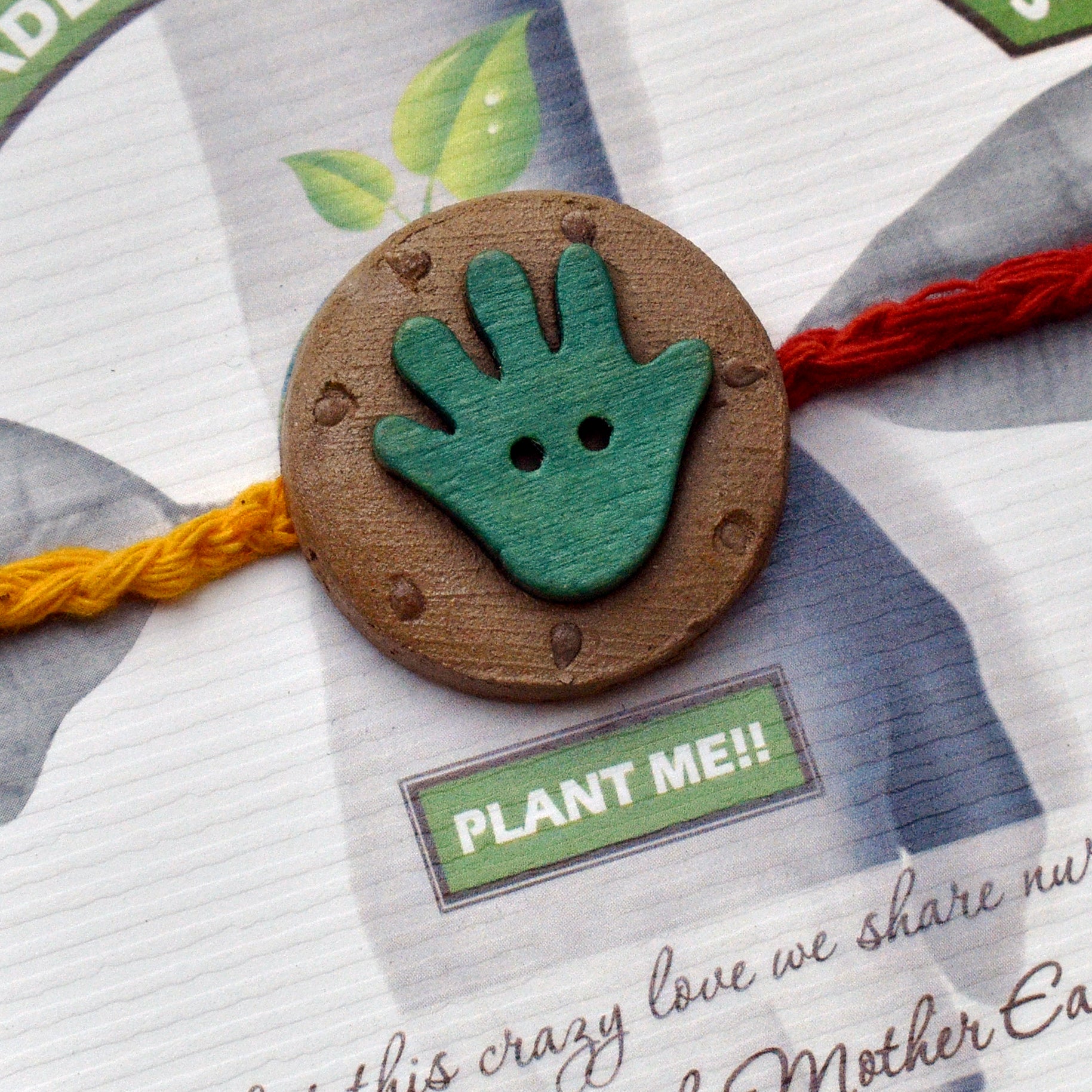 Tiny Hands Kids Grow Green Clay Rakhi