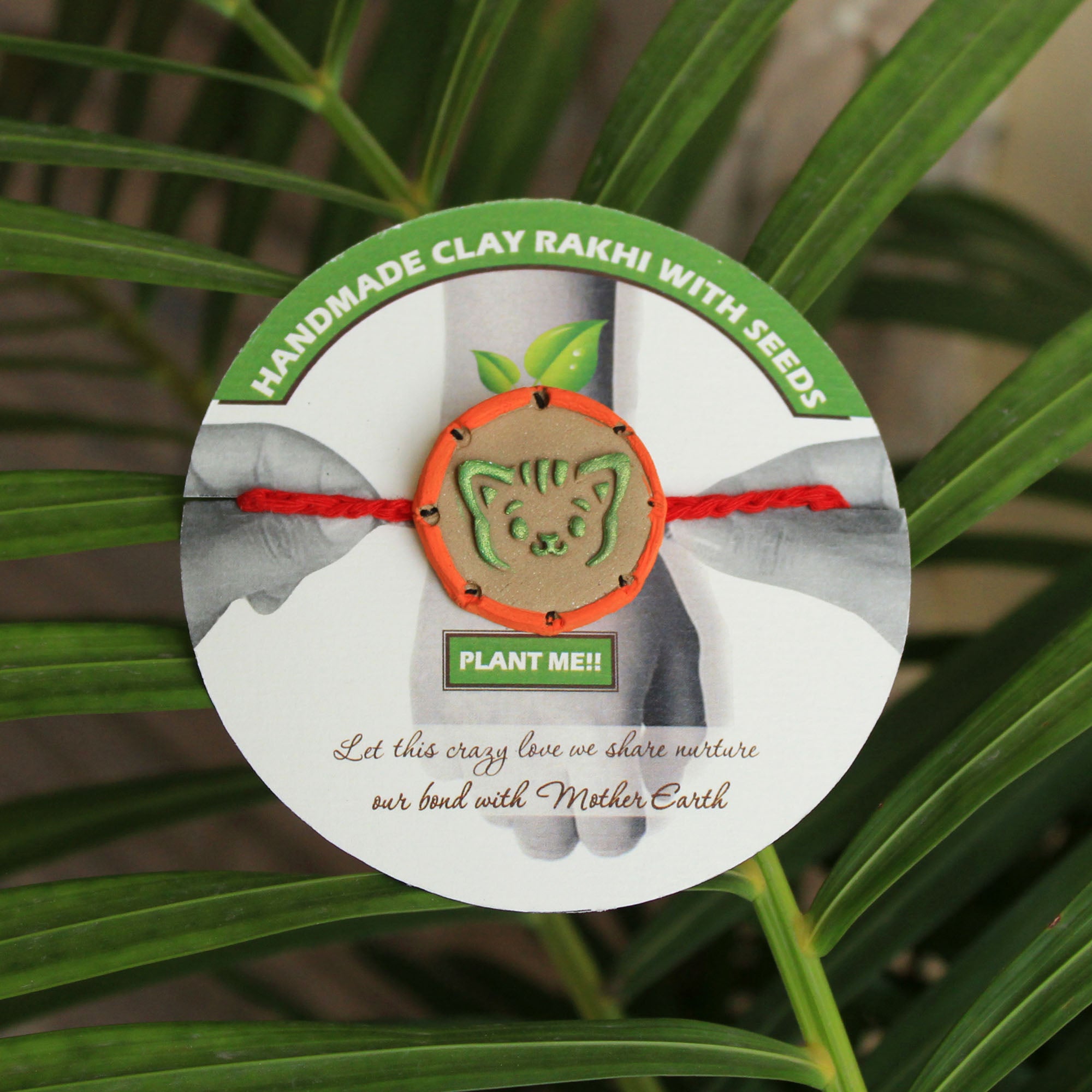 Mellow Cat Grow Green Clay Rakhi