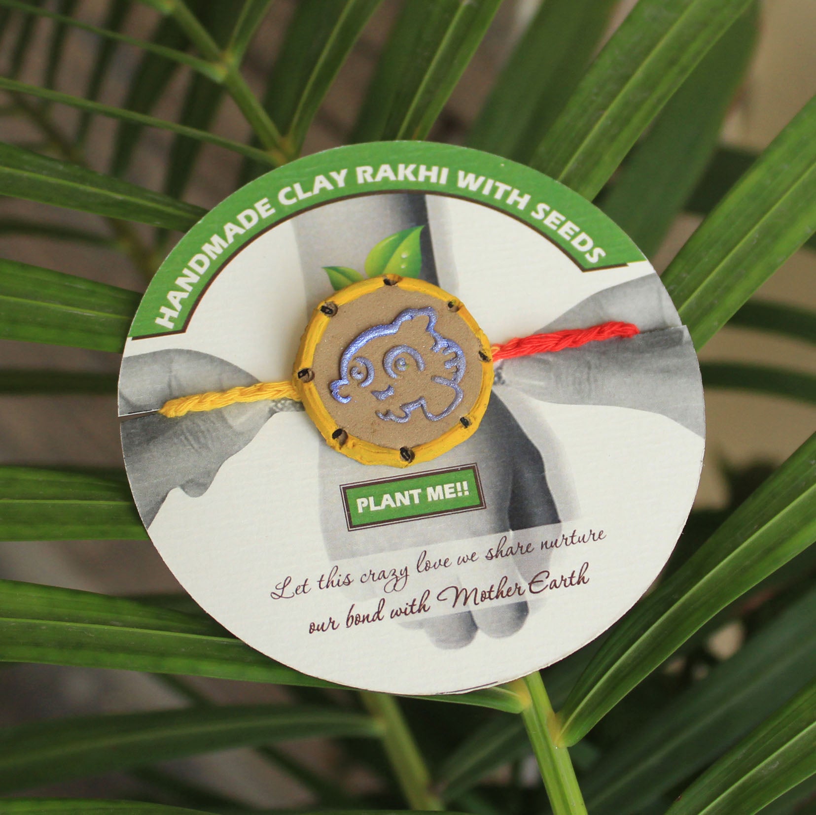 Charming Nemo Grow Green Clay Rakhi