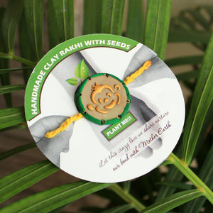 Crazy Monkey Grow Green Clay Rakhi