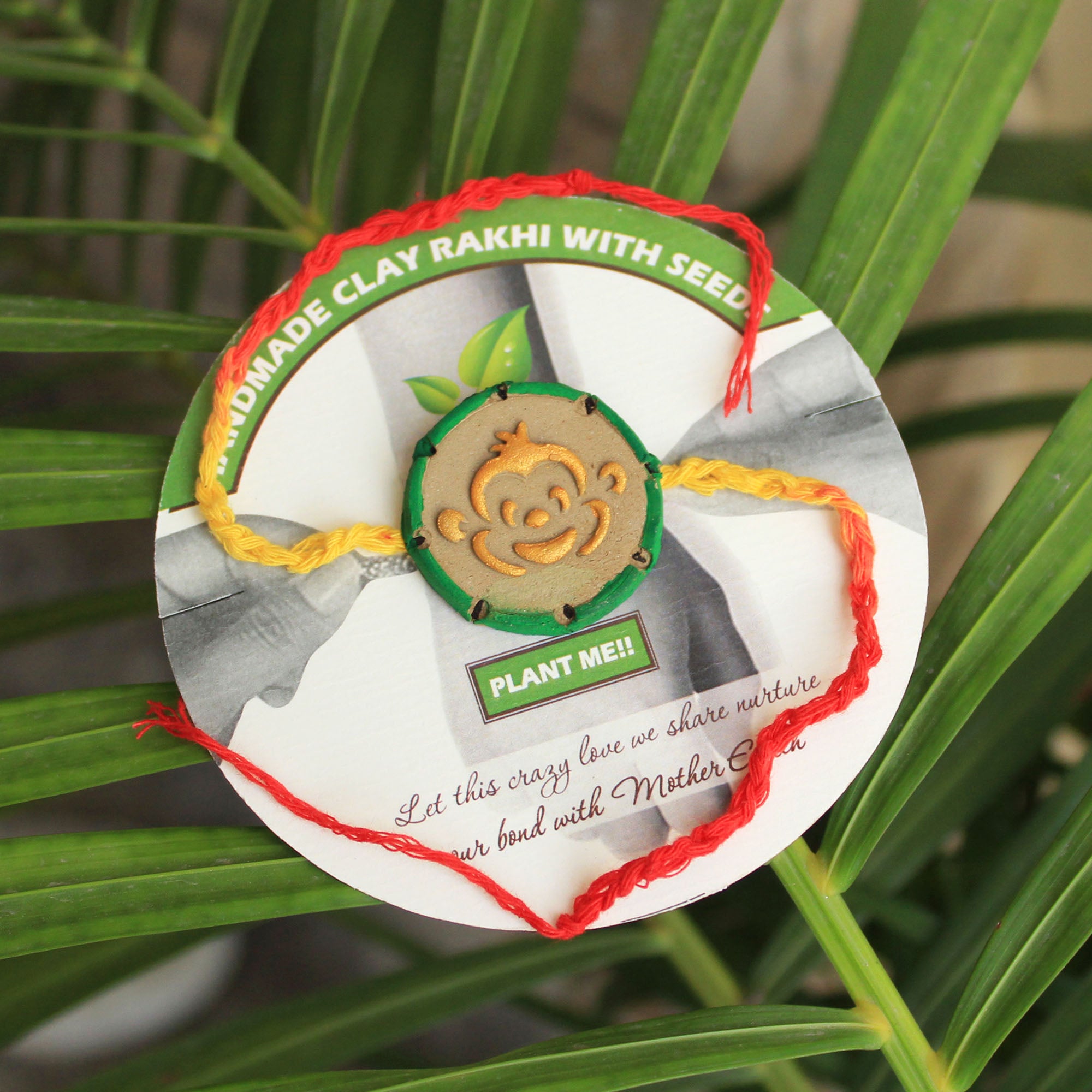 Crazy Monkey Grow Green Clay Rakhi