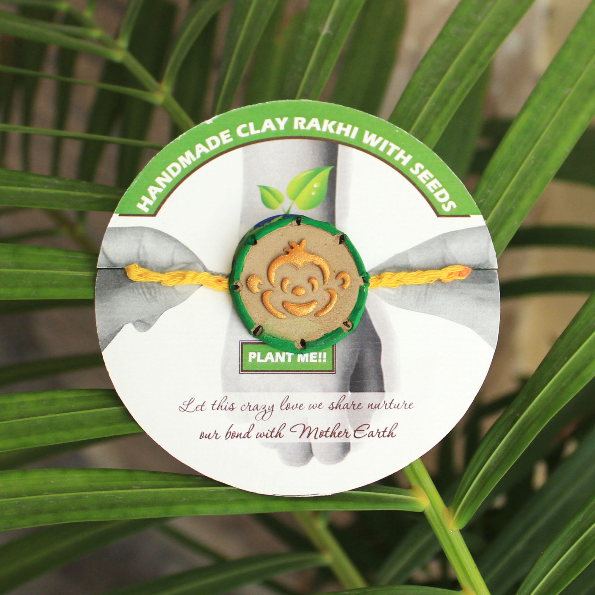 Crazy Monkey Grow Green Clay Rakhi