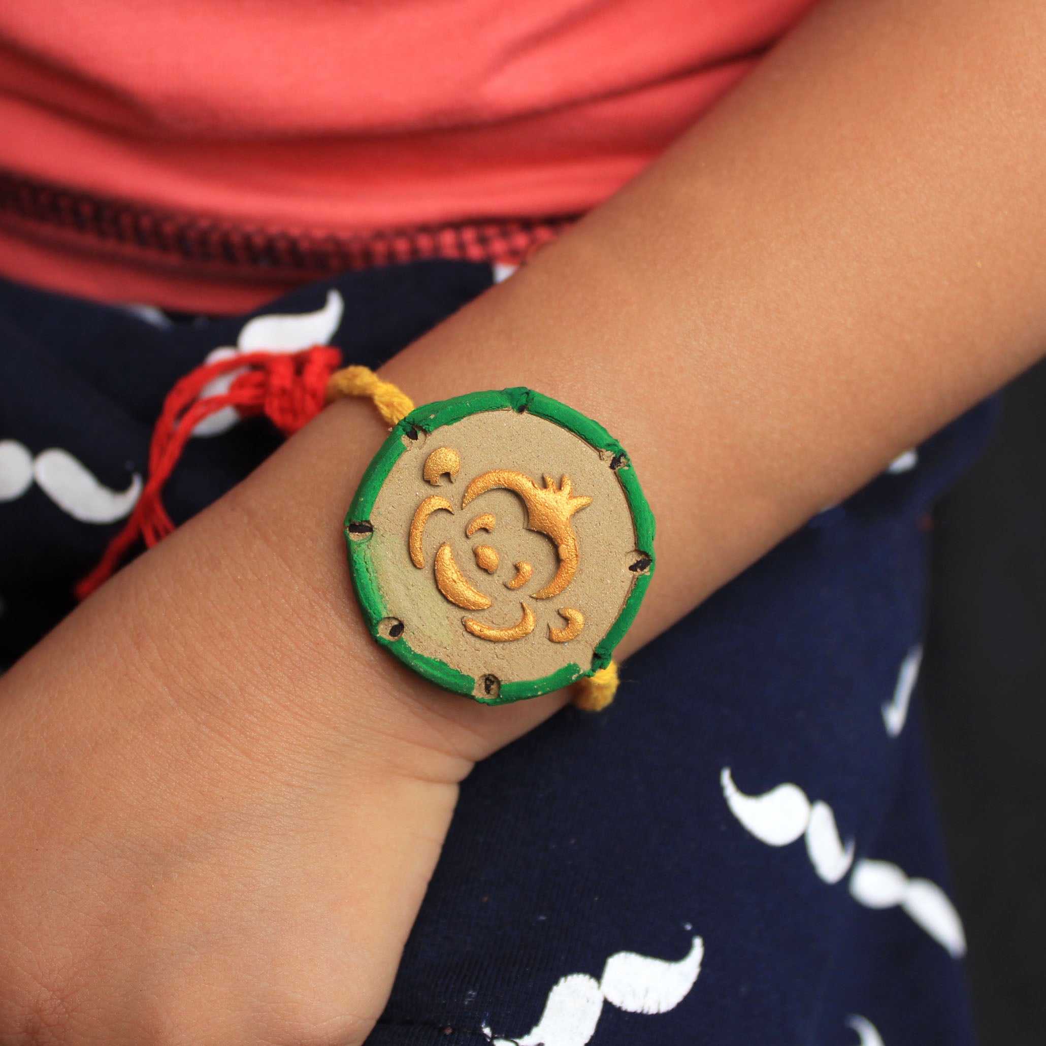 Crazy Monkey Grow Green Clay Rakhi
