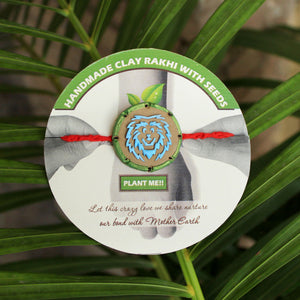Wild Lion Grow Green Clay Rakhi