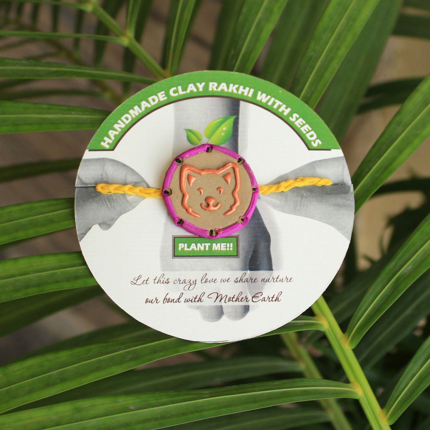 Loyal Dog Grow Green Clay Rakhi