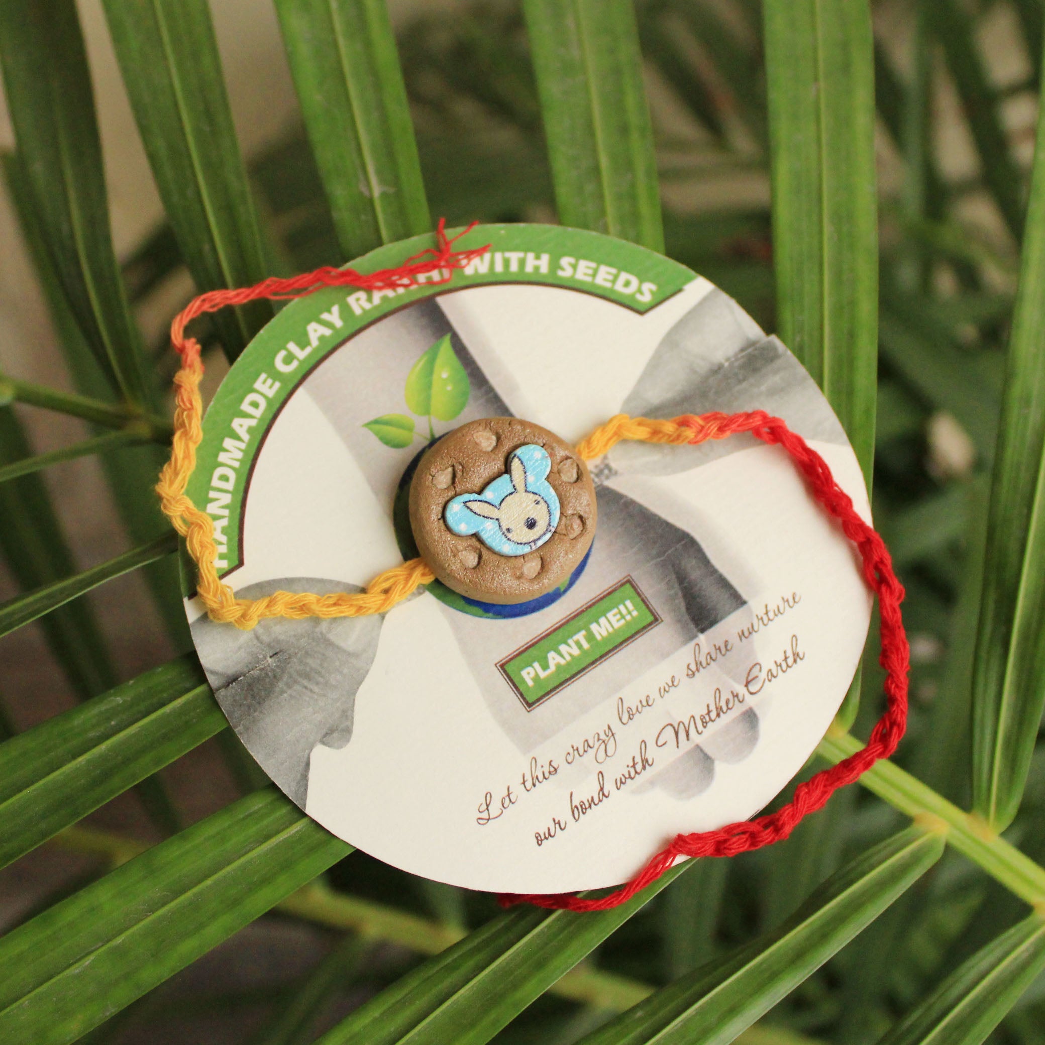 Bunny Kids Grow Green Clay Rakhi