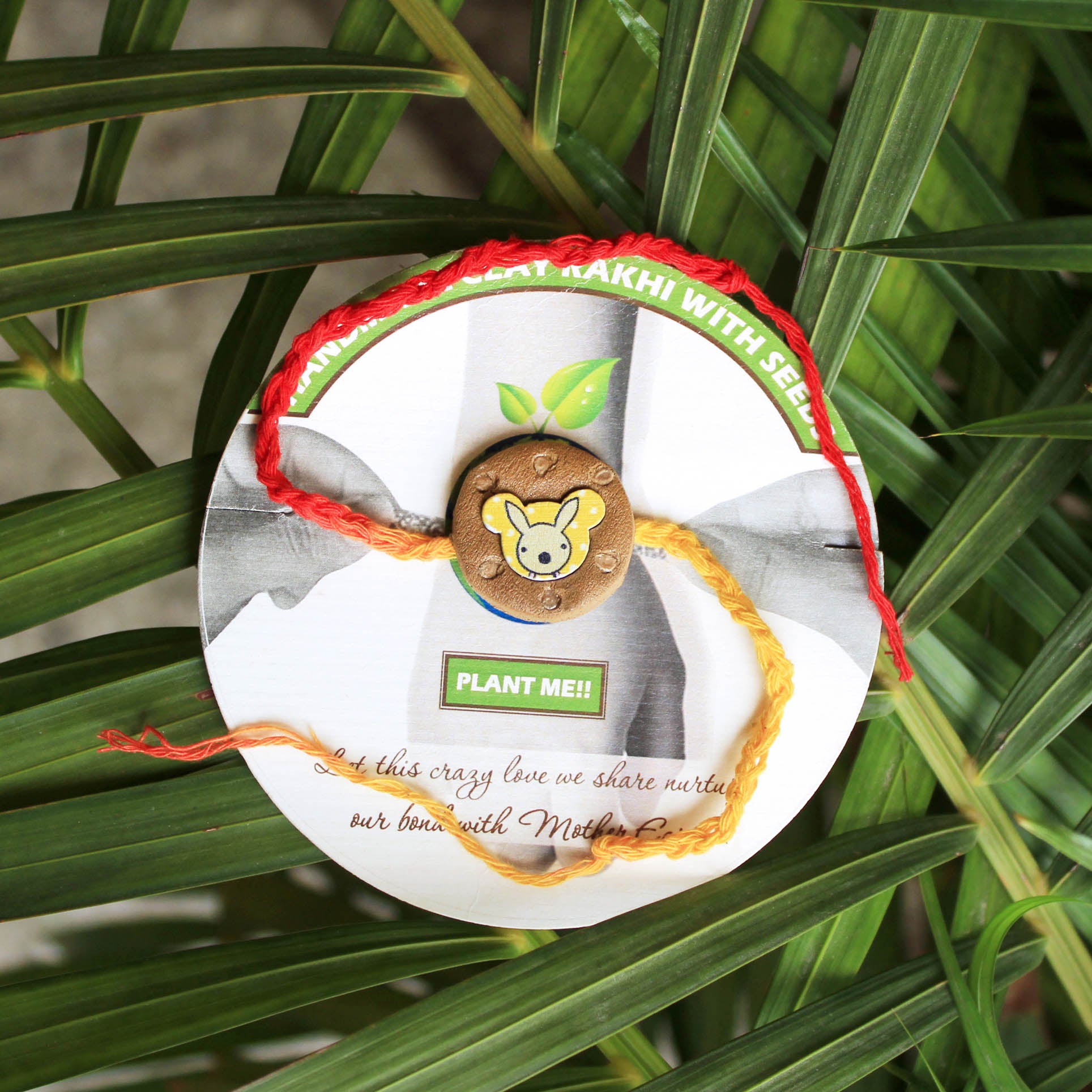 Bunny Kids Grow Green Clay Rakhi