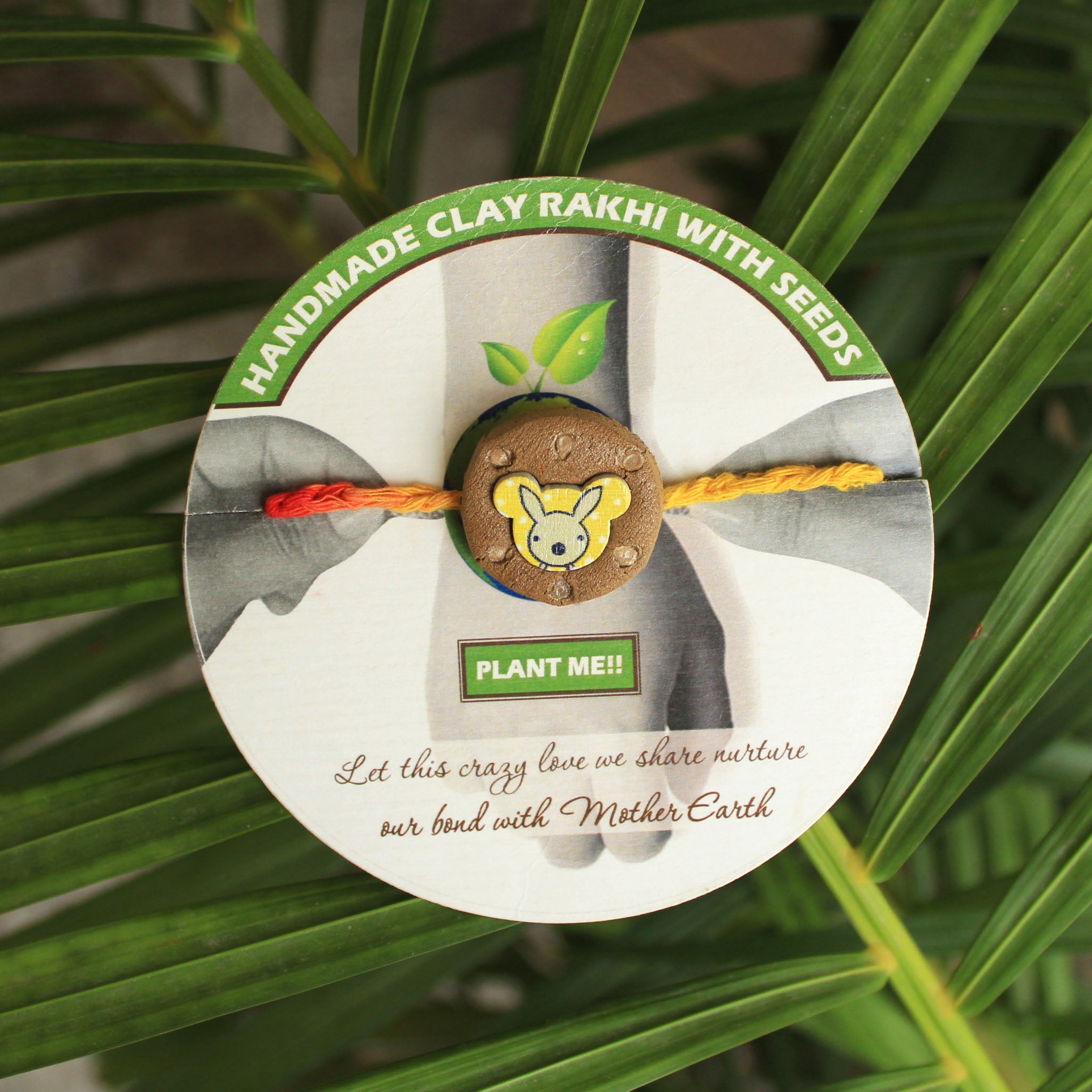 Bunny Kids Grow Green Clay Rakhi