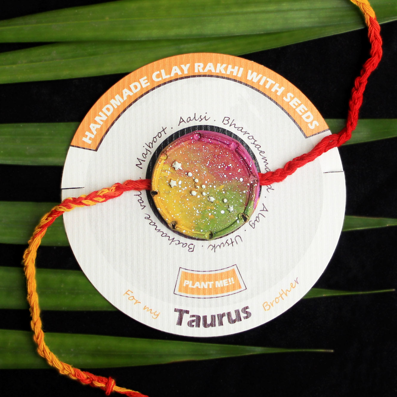 Taurus Grow Green Clay Rakhi