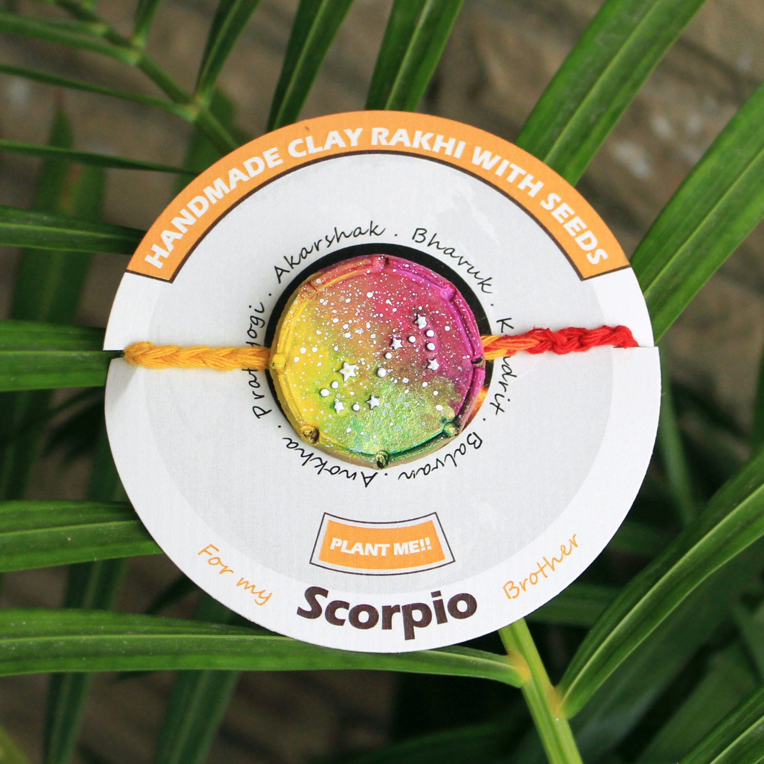 Scorpio Grow Green Clay Rakhi
