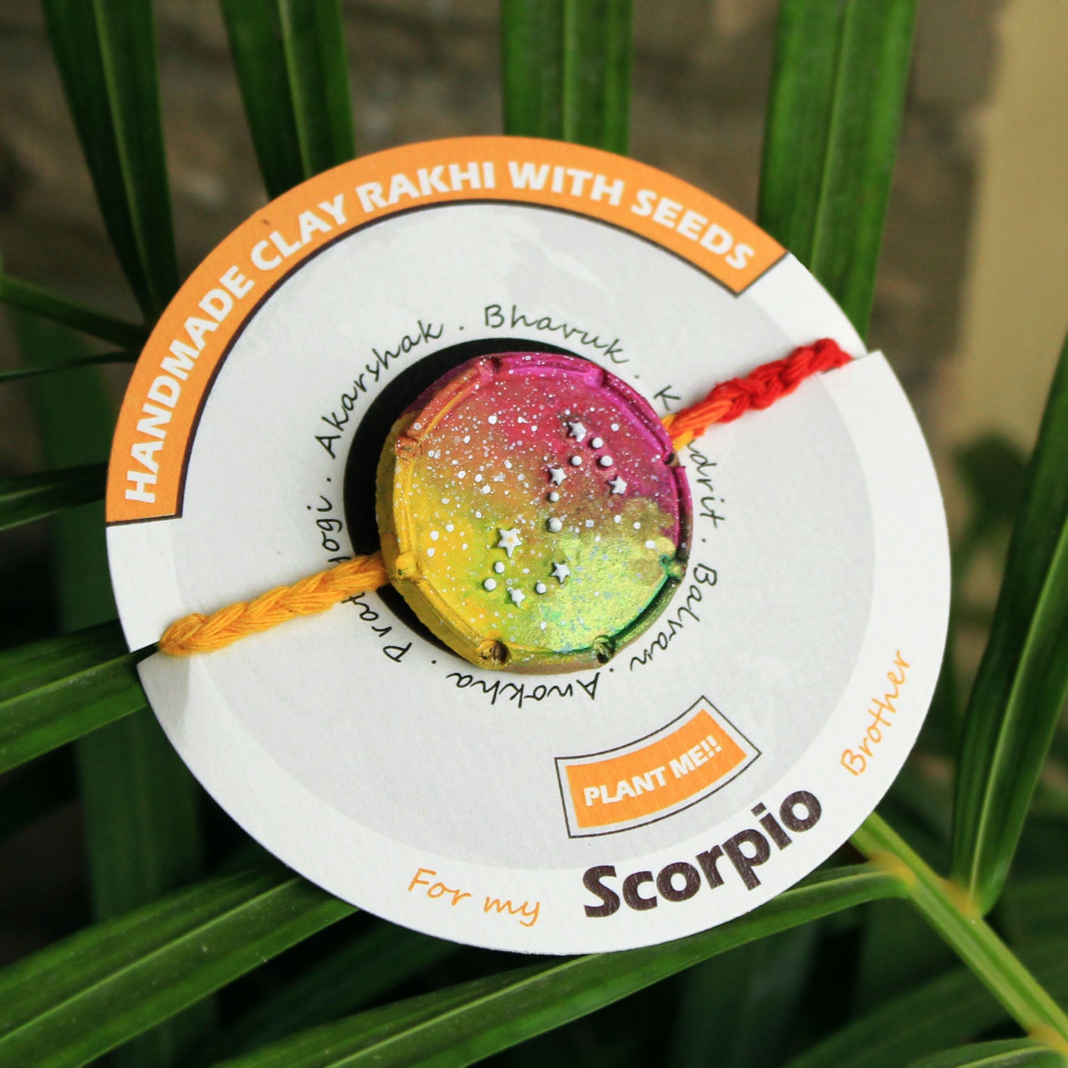 Scorpio Grow Green Clay Rakhi