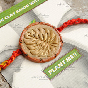 Goodluck Leaf Clay Rakhi - "The Abstract Nature Collection"