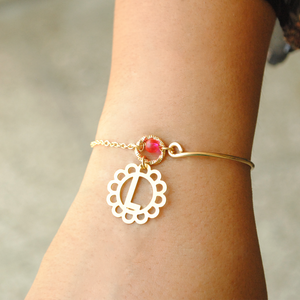 Personalised Initial Pink Tassel Bhabhi Rakhi