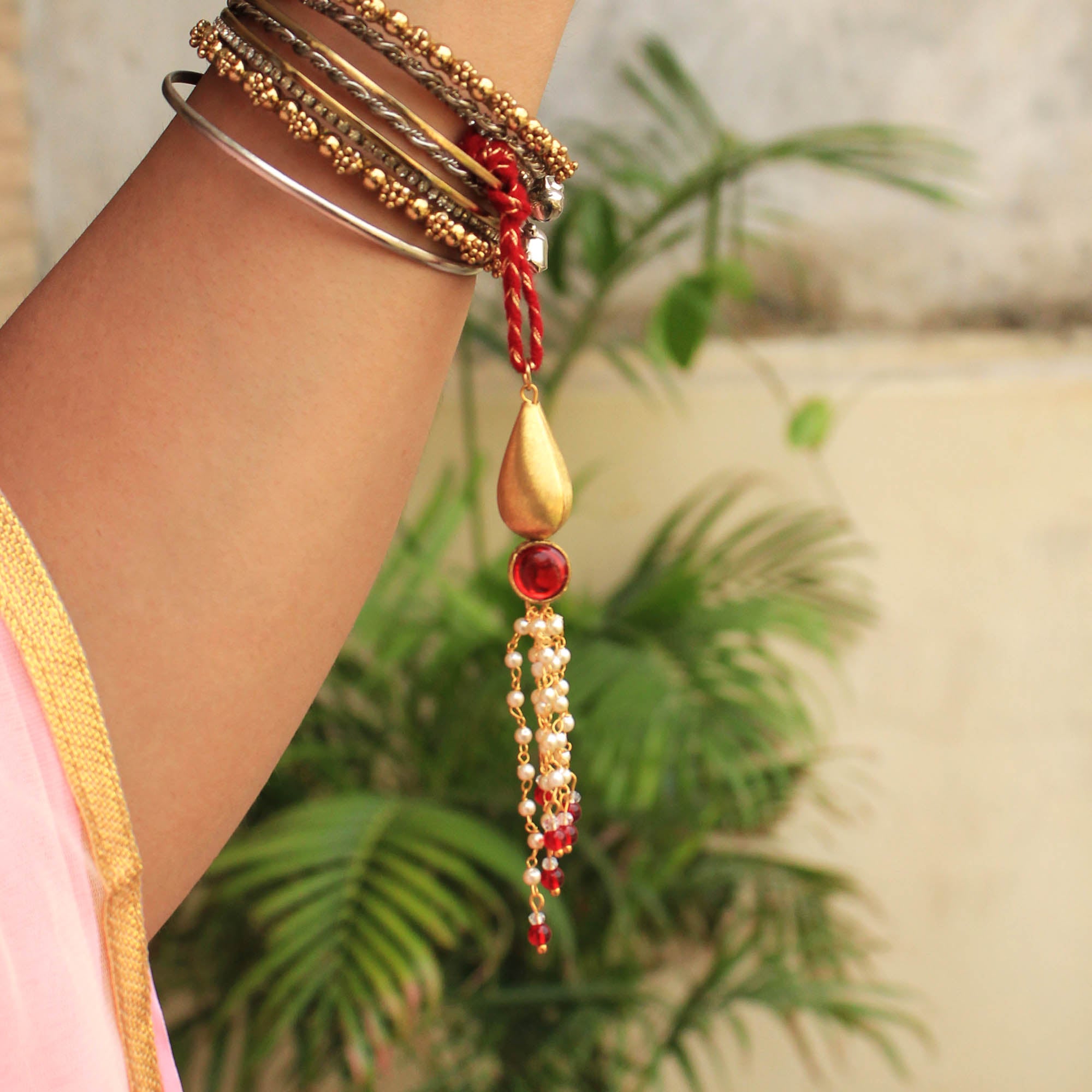 Classic Red & Gold Lumba Rakhi