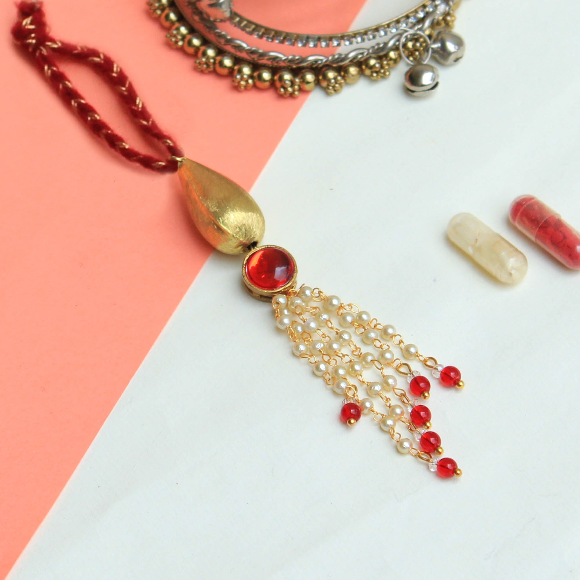 Classic Red & Gold Lumba Rakhi