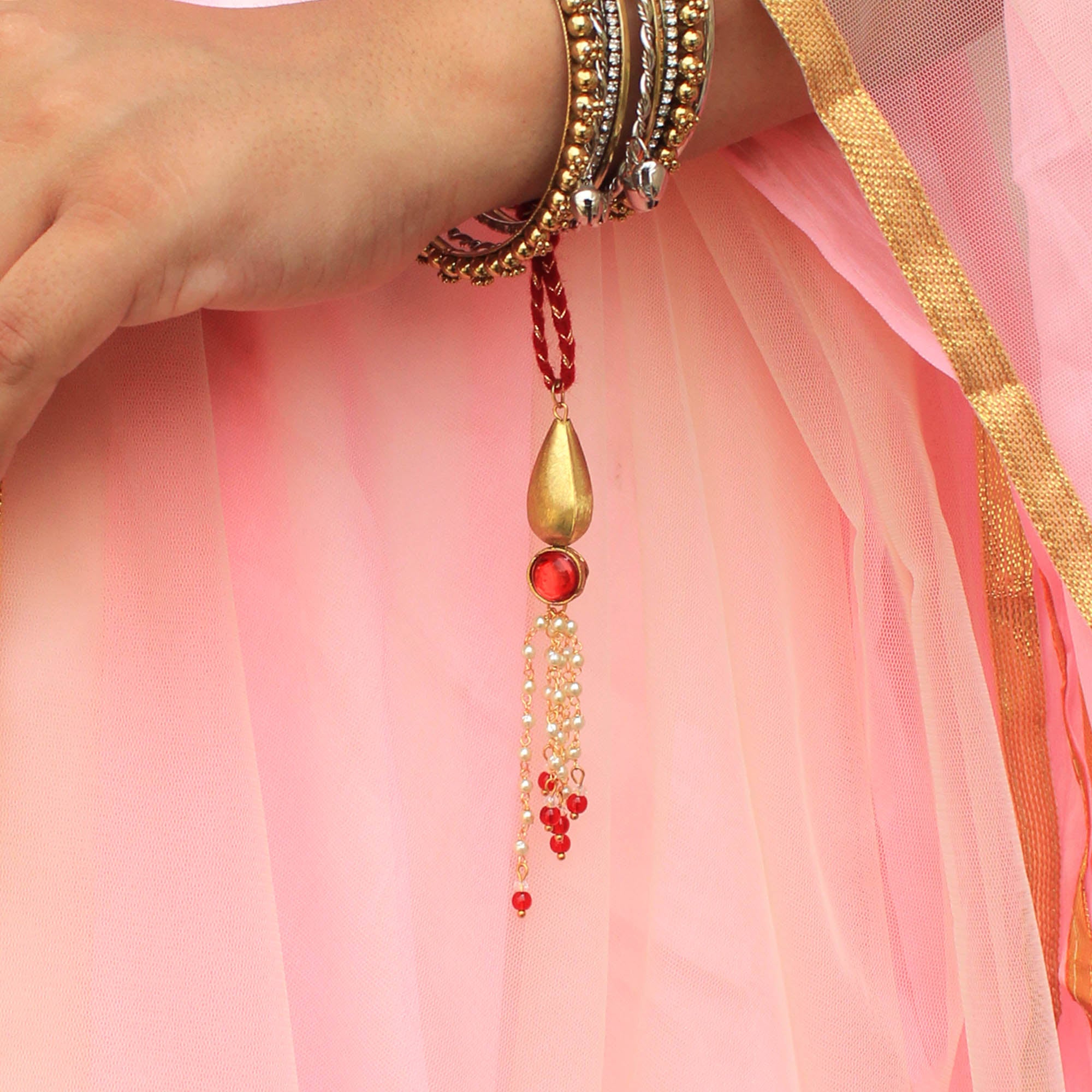 Classic Red & Gold Lumba Rakhi