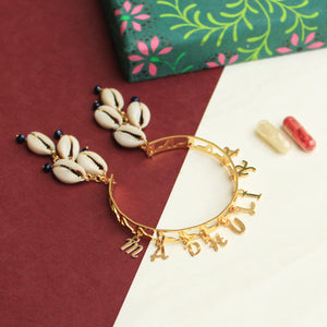 BeAbhika Gold Tone Adjustable Bracelet CustomiSend Name Lumba For Bhabhi Designer Unique PersonaliSend Name Sister In Law Rakhi Lumba Available In India Best Price Send Rakhi To Brother COD Available Express Shipping