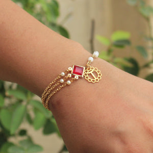 BeAbhika Gold Tone Bracelet Lumba PersonaliSend Name Initial Bhabhi Lumba Designer Unique Sister In Law Rakhi Available In India Best Price Send Rakhi To Brother Online COD Express Shipping