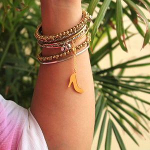 Laser cut mild steel with high gloss lacquer golden plating watch chrams accessories