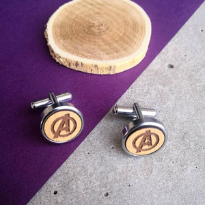 Avengers Quirky Wooden Chrome Cufflinks - BeAbhika.com