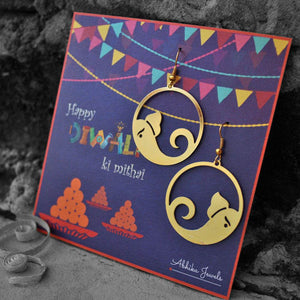 Traditional Kundan earrings in gold-tone, perfect for weddings and festive wear