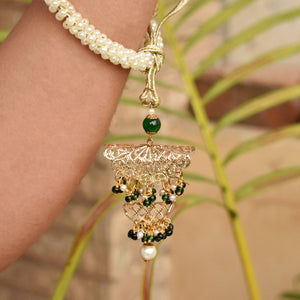 BeAbhika Gold Tone Bhabhi Lumba Green Beads Bhabhi Rakhi Available In India Best Price COD Express Shipping Send Rakhi To Bhai Abroad