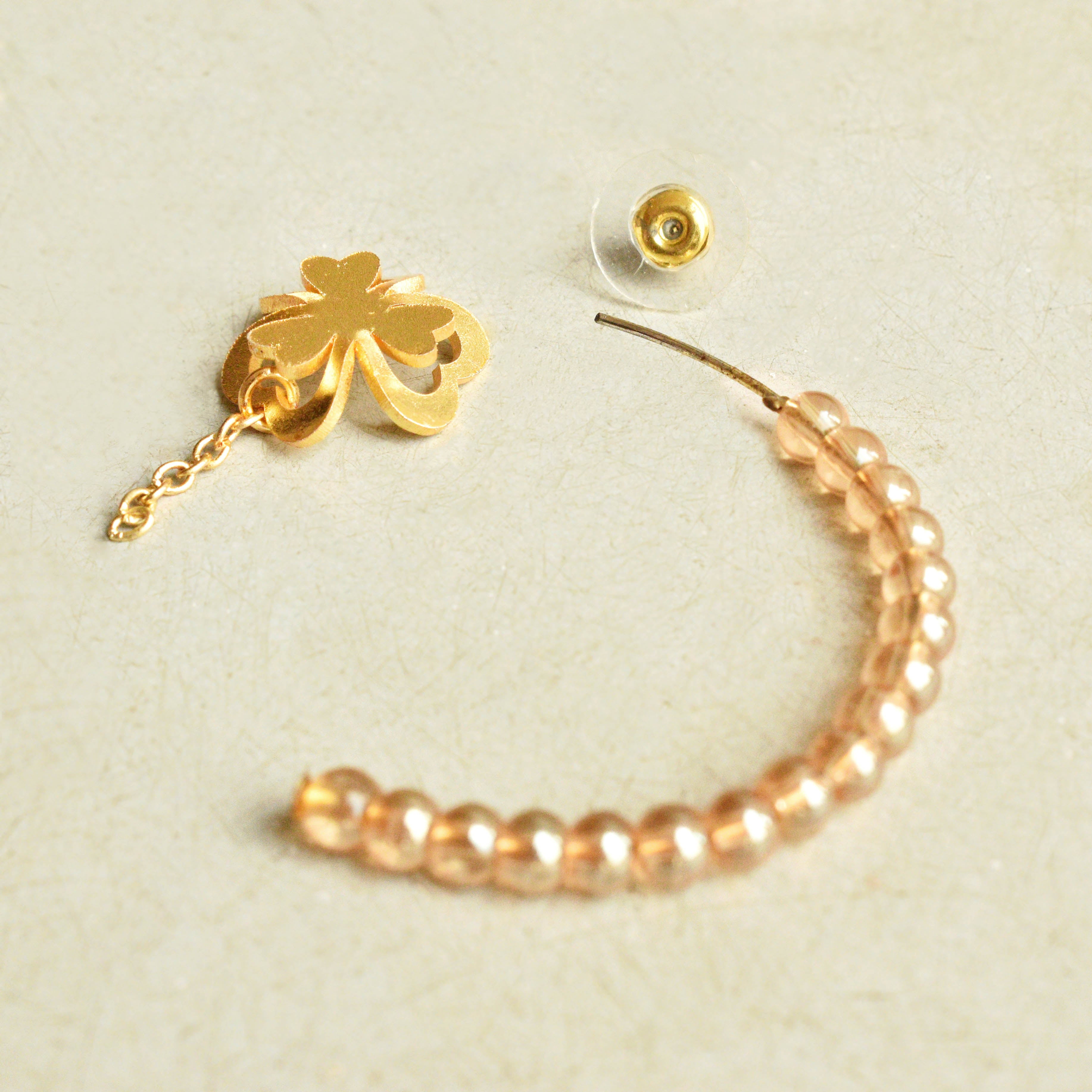 acrylic beads half hoop earrings