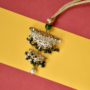 BeAbhika Gold Tone Bhabhi Lumba Green Beads Bhabhi Rakhi Available In India Best Price COD Express Shipping Send Rakhi To Bhai Abroad