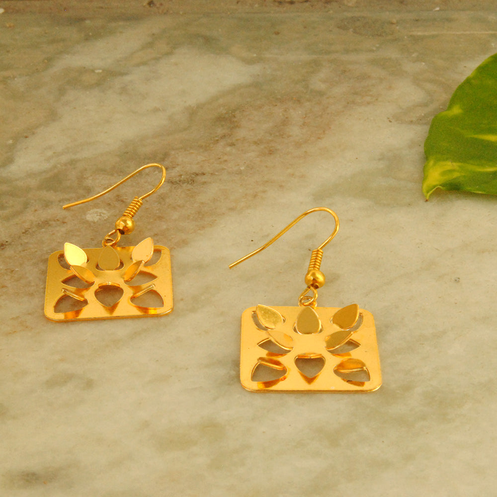 Traditional Kundan earrings in gold-tone, perfect for weddings and festive wear
