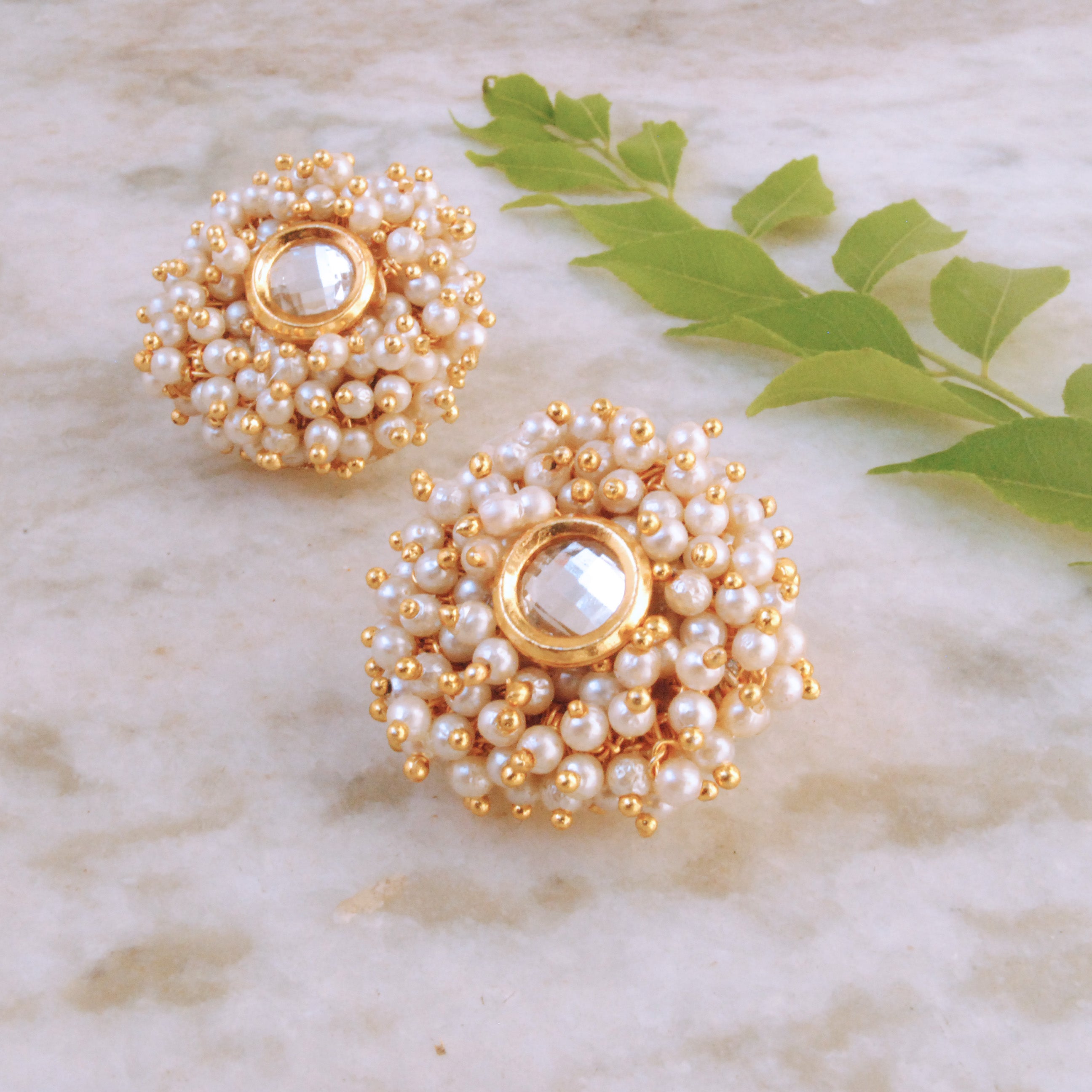 Buy Peach Pearl Earrings for Women Online in India