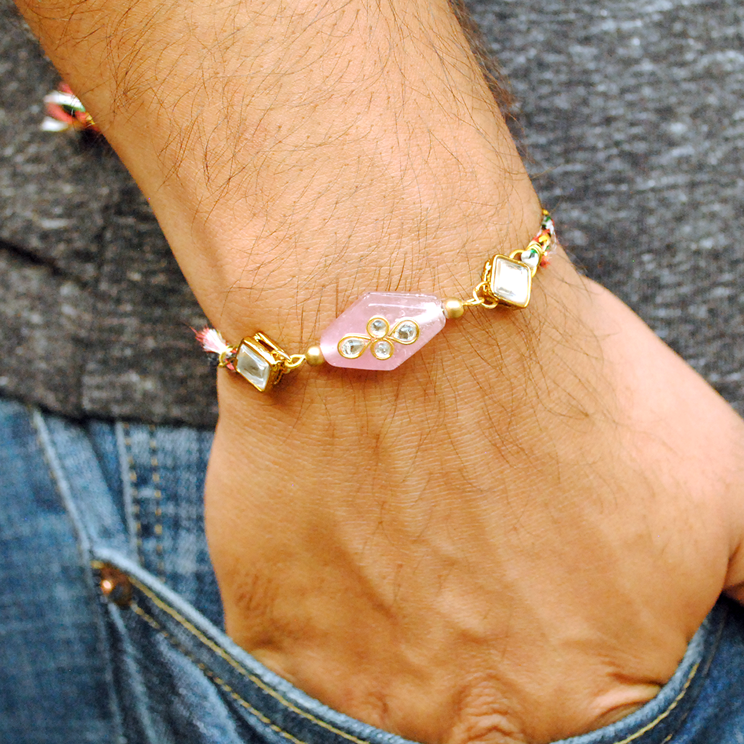 Pink Stone Rakhi