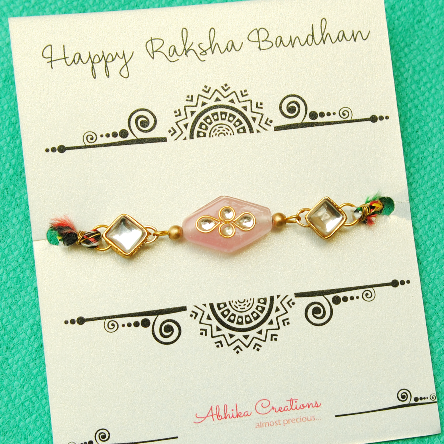 Pink Stone Rakhi