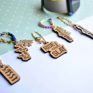 Wooden Engraved Set Of 4 Watch Charms - BeAbhika.com