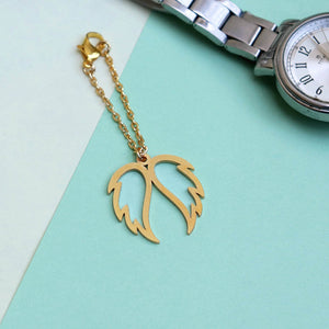 laser cut mild steel watch charm Beabhika Gold Watch Charm Golden Bag Charm Angel Wings Women Jewelry Accessory Watch Attachment Online Cash On Delivery Key Chain Charm
