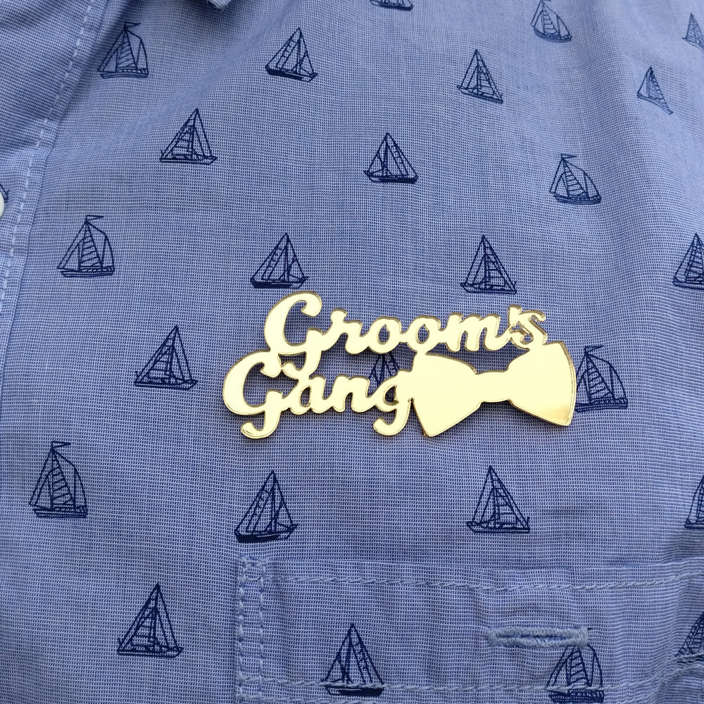Grooms Gang Wedding Brooch - Pack Of 10 Brooches