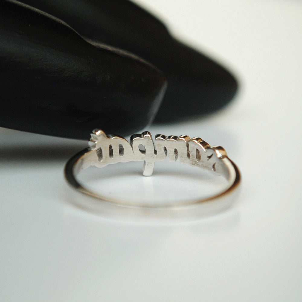 Adjustable Custom Ring Letter& Heart Name Ring from Black Diamonds New York