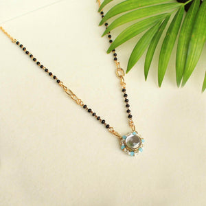 Gold tone black beads mangalsutra necklace for women traditional design perfect for daily wear designer bridal mangalsutra