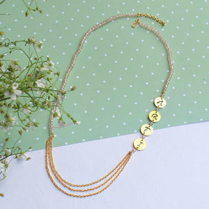 Multilayer Side Name Necklace - BeAbhika.com