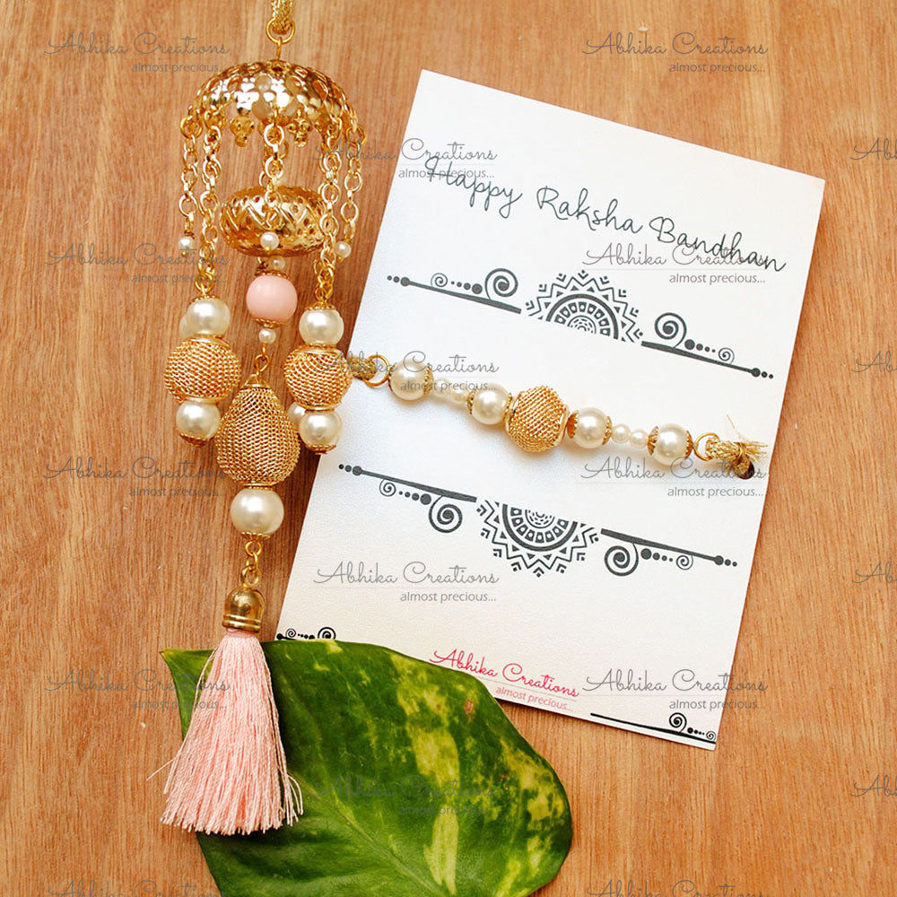 Peach Lumba And Bhai Rakhi Combo
