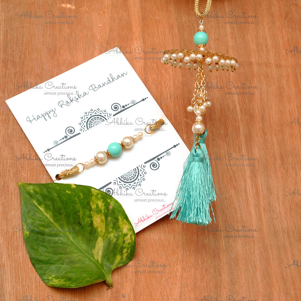 Golden Disc with Turquoise Tassel Lumba
